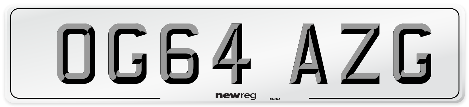 OG64 AZG Number Plate from New Reg